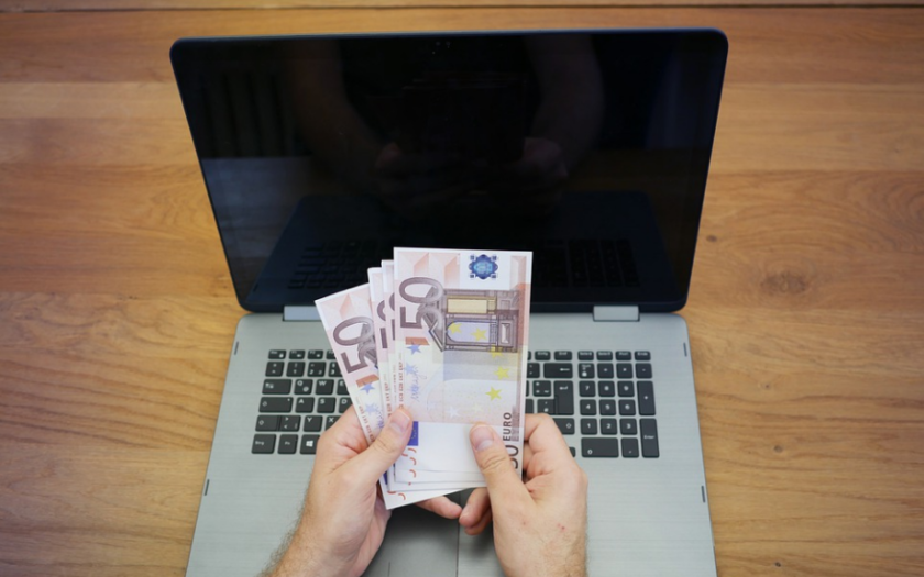 a person holding money